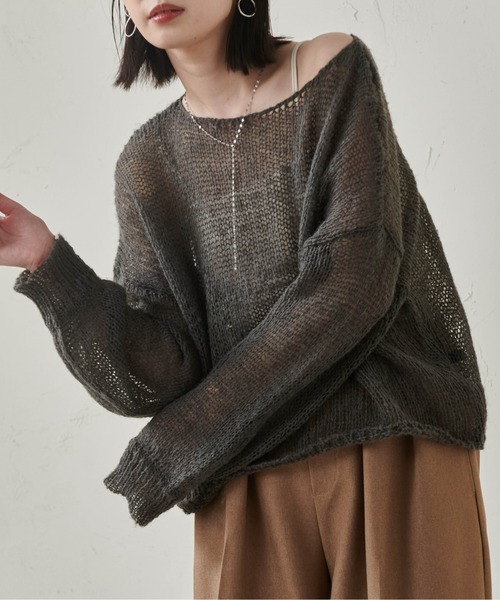 RANAN（ラナン）の「モヘアライクシアーニット（ニット/セーター・レディース・ピンク/アイボリー/カーキブラウン/チャコールグレー/ブルー・M/LL/L）」の19枚目の写真