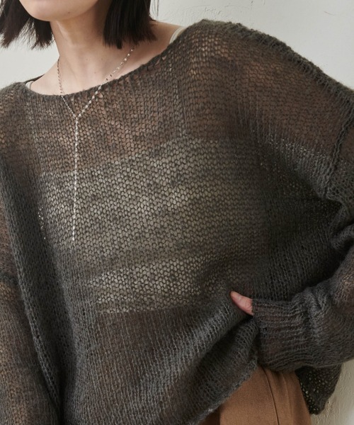 RANAN（ラナン）の「モヘアライクシアーニット（ニット/セーター・レディース・ピンク/アイボリー/カーキブラウン/チャコールグレー/ブルー・M/LL/L）」の20枚目の写真