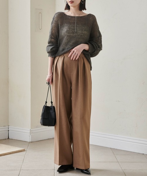 RANAN（ラナン）の「モヘアライクシアーニット（ニット/セーター・レディース・ピンク/アイボリー/カーキブラウン/チャコールグレー/ブルー・M/LL/L）」の22枚目の写真