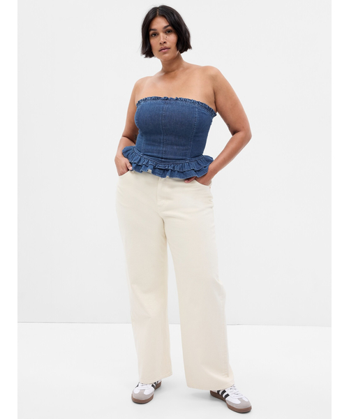 GAP(ギャップ)の「Gap × Loveshackfancy ウォッシュウェル コルセットデニムトップス(シャツ/ブラウス・レディース・インディゴブルー・XS/S/M/L/XXS)」の6枚目の写真