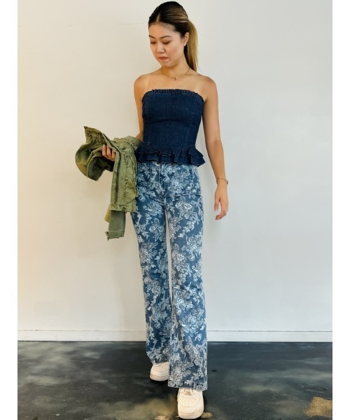 GAP(ギャップ)の「Gap × Loveshackfancy ウォッシュウェル コルセットデニムトップス(シャツ/ブラウス・レディース・インディゴブルー・XS/S/M/L/XXS)」の2枚目の写真