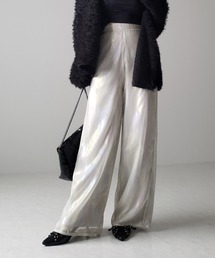 【 裏地付き 】オーロラグロスオーガンジーワイドパンツ ／ Aurora gloss organdy wide pants
