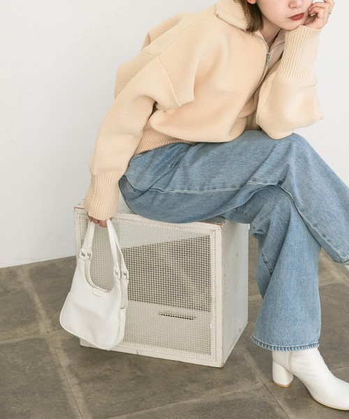 KBF（ケイビーエフ）の「ダブルポケットミニBAG（ハンドバッグ・レディース・ブラック/シルバー/ホワイト・ONE）」の4枚目の写真