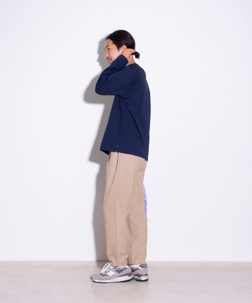GLOSTER(グロスター)の「【GLOSTER/グロスター】フレンチブルドッグ刺繍 VネックロングスリーブTシャツ(Tシャツ/カットソー・メンズ・ホワイト/グリーン/ダークネイビー/ライトグレー・L/M/S)」の22枚目の写真