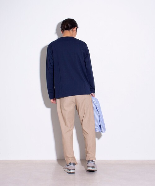 GLOSTER(グロスター)の「【GLOSTER/グロスター】フレンチブルドッグ刺繍 VネックロングスリーブTシャツ(Tシャツ/カットソー・メンズ・ホワイト/グリーン/ダークネイビー/ライトグレー・L/M/S)」の21枚目の写真