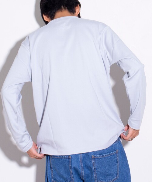 GLOSTER(グロスター)の「【GLOSTER/グロスター】フレンチブルドッグ刺繍 VネックロングスリーブTシャツ(Tシャツ/カットソー・メンズ・ホワイト/グリーン/ダークネイビー/ライトグレー・L/M/S)」の9枚目の写真