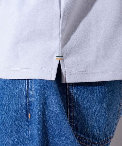 GLOSTER(グロスター)の「【GLOSTER/グロスター】フレンチブルドッグ刺繍 VネックロングスリーブTシャツ(Tシャツ/カットソー・メンズ・ホワイト/グリーン/ダークネイビー/ライトグレー・L/M/S)」の6枚目の写真