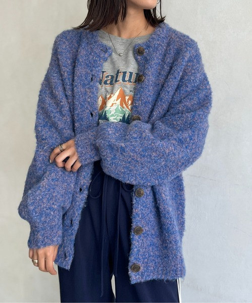 CPCM（シーピーシーエム）の「カラーブークレニットカーディガン（カーディガン/ボレロ・レディース・ブルー/ブラウン/グリーン系その他/オレンジ/アイボリー/サックスブルー・FREE）」の19枚目の写真