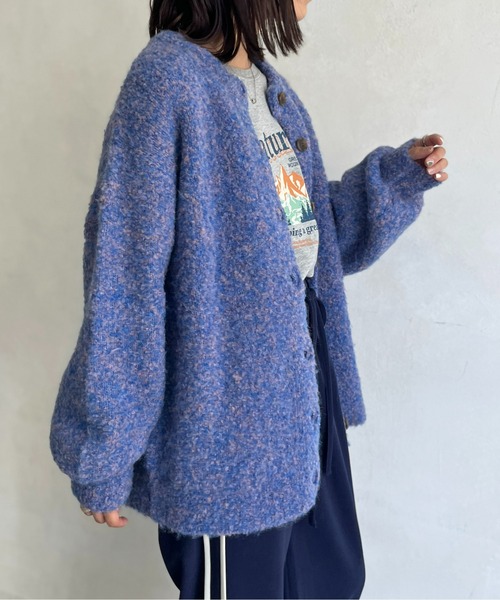 CPCM（シーピーシーエム）の「カラーブークレニットカーディガン（カーディガン/ボレロ・レディース・ブルー/ブラウン/グリーン系その他/オレンジ/アイボリー/サックスブルー・FREE）」の21枚目の写真