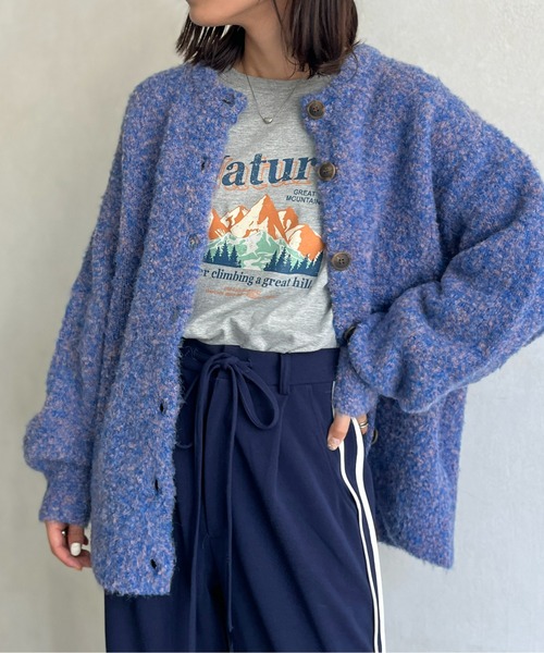 CPCM（シーピーシーエム）の「カラーブークレニットカーディガン（カーディガン/ボレロ・レディース・ブルー/ブラウン/グリーン系その他/オレンジ/アイボリー/サックスブルー・FREE）」の18枚目の写真