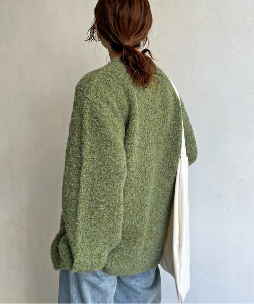 CPCM（シーピーシーエム）の「カラーブークレニットカーディガン（カーディガン/ボレロ・レディース・ブルー/ブラウン/グリーン系その他/オレンジ/アイボリー/サックスブルー・FREE）」の13枚目の写真