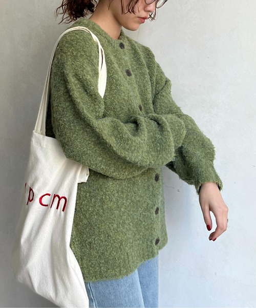 CPCM（シーピーシーエム）の「カラーブークレニットカーディガン（カーディガン/ボレロ・レディース・ブルー/ブラウン/グリーン系その他/オレンジ/アイボリー/サックスブルー・FREE）」の10枚目の写真