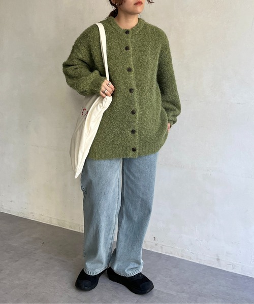 CPCM（シーピーシーエム）の「カラーブークレニットカーディガン（カーディガン/ボレロ・レディース・ブルー/ブラウン/グリーン系その他/オレンジ/アイボリー/サックスブルー・FREE）」の14枚目の写真