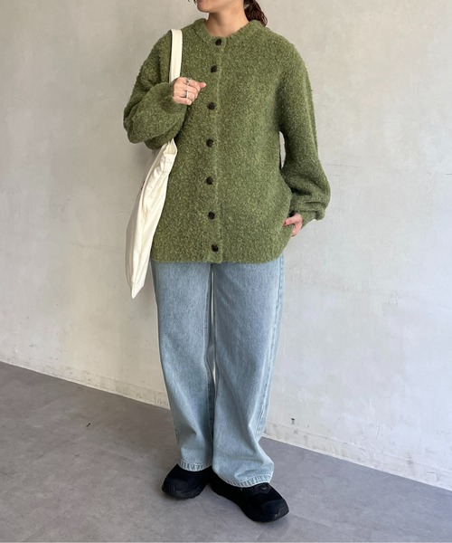 CPCM（シーピーシーエム）の「カラーブークレニットカーディガン（カーディガン/ボレロ・レディース・ブルー/ブラウン/グリーン系その他/オレンジ/アイボリー/サックスブルー・FREE）」の15枚目の写真