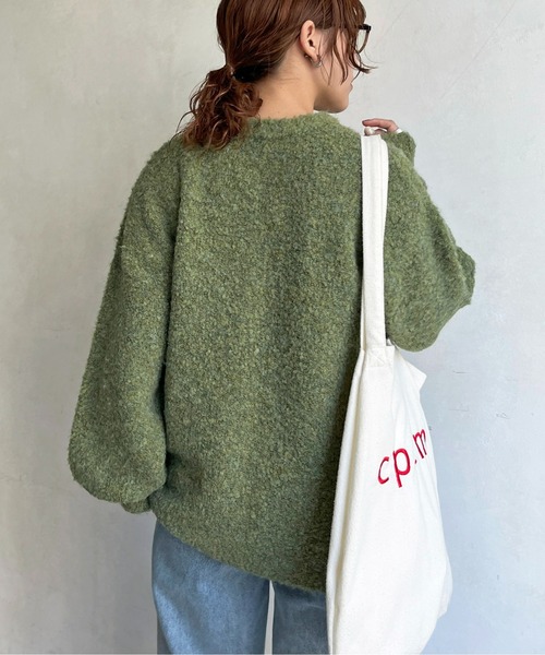 CPCM（シーピーシーエム）の「カラーブークレニットカーディガン（カーディガン/ボレロ・レディース・ブルー/ブラウン/グリーン系その他/オレンジ/アイボリー/サックスブルー・FREE）」の12枚目の写真