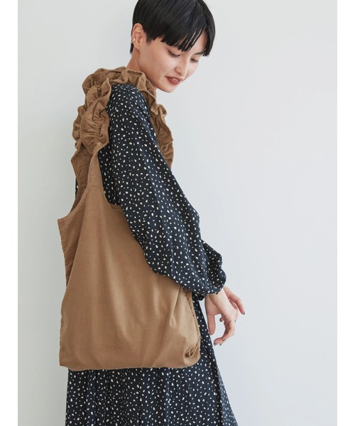 AMERICAN HOLIC（アメリカンホリック）の「コーデュロイフリルBAG（エコバッグ/サブバッグ・レディース・グリーン/ネイビー/ピンク系その他2/キャメル・FREE）」の3枚目の写真