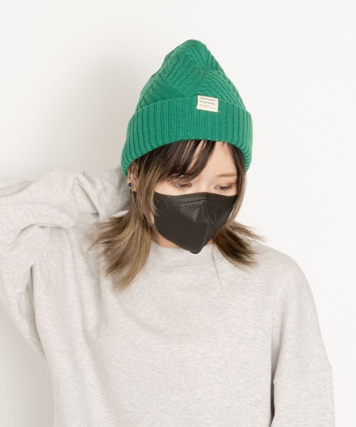 polka polka（ポルカポルカ）の「リサイクルポリ リバーシブル ニットキャップ（ニットキャップ/ビーニー・レディース・ベージュ/ブラック/グリーン・FREE）」の16枚目の写真