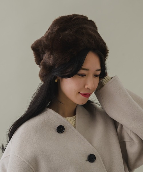 KATHARINE ROSS（キャサリンロス）の「【KATHARINE ROSS】エコファーロシアンハット（ハット・レディース・グレー/ブラック/ブラウン・MEDIUM）」の3枚目の写真