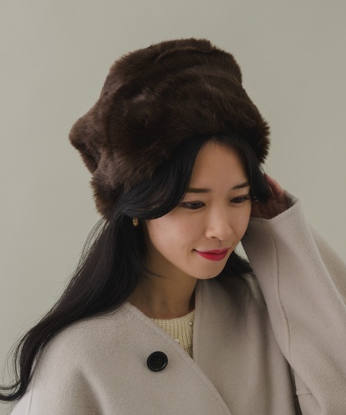 KATHARINE ROSS（キャサリンロス）の「【KATHARINE ROSS】エコファーロシアンハット（ハット・レディース・グレー/ブラック/ブラウン・MEDIUM）」の14枚目の写真