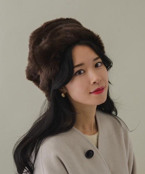 KATHARINE ROSS（キャサリンロス）の「【KATHARINE ROSS】エコファーロシアンハット（ハット・レディース・グレー/ブラック/ブラウン・MEDIUM）」の15枚目の写真