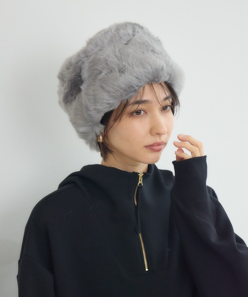 KATHARINE ROSS（キャサリンロス）の「【KATHARINE ROSS】エコファーロシアンハット（ハット・レディース・グレー/ブラック/ブラウン・MEDIUM）」の19枚目の写真