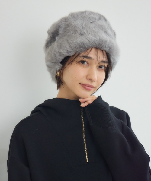 KATHARINE ROSS（キャサリンロス）の「【KATHARINE ROSS】エコファーロシアンハット（ハット・レディース・グレー/ブラック/ブラウン・MEDIUM）」の20枚目の写真