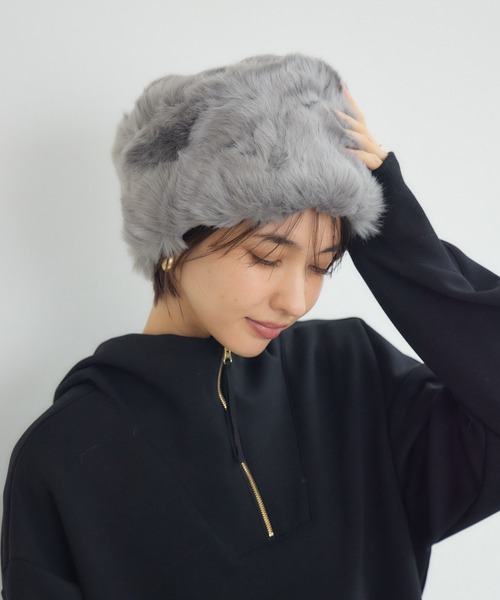 KATHARINE ROSS（キャサリンロス）の「【KATHARINE ROSS】エコファーロシアンハット（ハット・レディース・グレー/ブラック/ブラウン・MEDIUM）」の21枚目の写真