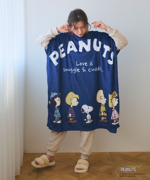 PEANUTS(ピーナッツ)の「【PEANUTS/ピーナッツ】スヌーピーと仲間たち あったか着るフリースウェア◎とろふわ もこもこ あったか(ルームウェア/パジャマ・レディース・ピンク/グレー/アイボリー/チャコール/ネイビー/ベージュ・フリー/FREE)」の16枚目の写真