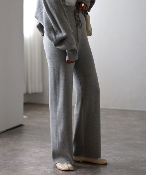 Bonjour Sagan（ボンジュールサガン）の「リラックスニットパンツ（その他パンツ・レディース・ライトグレー/ブラック/ベージュ・FREE）」の11枚目の写真