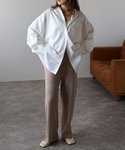 Bonjour Sagan（ボンジュールサガン）の「リラックスニットパンツ（その他パンツ・レディース・ライトグレー/ブラック/ベージュ・FREE）」の16枚目の写真