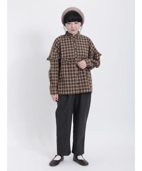 Samansa Mos2（サマンサ モスモス）の「柄アソートフリルブラウス（シャツ/ブラウス・レディース・ネイビー/キナリ/ブラウン/ブラック・F）」の14枚目の写真