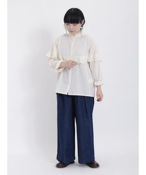 Samansa Mos2（サマンサ モスモス）の「柄アソートフリルブラウス（シャツ/ブラウス・レディース・ネイビー/キナリ/ブラウン/ブラック・F）」の17枚目の写真