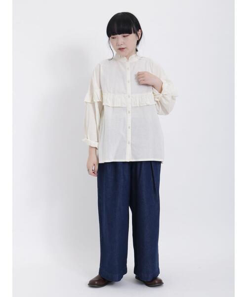 Samansa Mos2（サマンサ モスモス）の「柄アソートフリルブラウス（シャツ/ブラウス・レディース・ネイビー/キナリ/ブラウン/ブラック・F）」の18枚目の写真