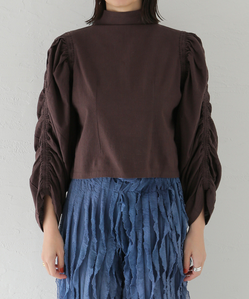 SEEALL GATHER SLEEVE TOP：ブラウス SEEALL / シーオール】GATHER SLEEVE TOP：ブラウス（シャツ