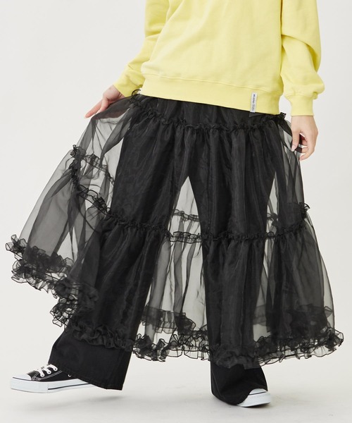 MILKFED.（ミルクフェド）の「FAIRY WRAP SKIRT（スカート・レディース・ブラック/ベージュ/ホワイト・ONE SIZE）」の4枚目の写真