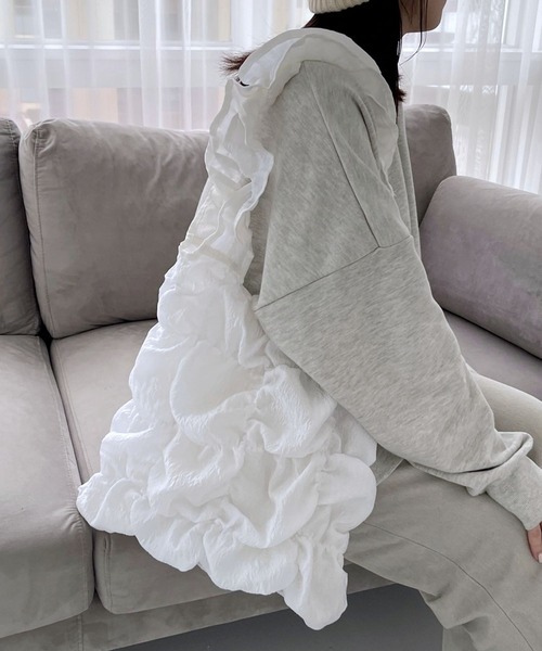 Heather(ヘザー)の「【キャセリーニ】ギャザースクエアトート 994841(トートバッグ・レディース・オフホワイト/ブラック・ONE SIZE)」の1枚目の写真