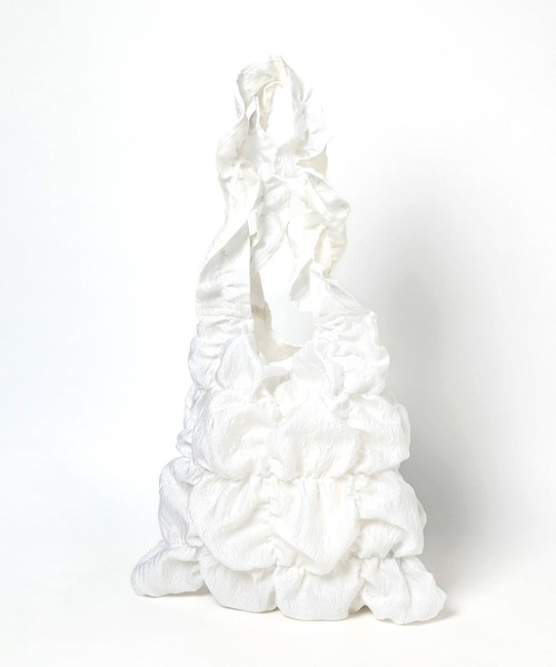 Heather(ヘザー)の「【キャセリーニ】ギャザースクエアトート 994841(トートバッグ・レディース・オフホワイト/ブラック・ONE SIZE)」の4枚目の写真