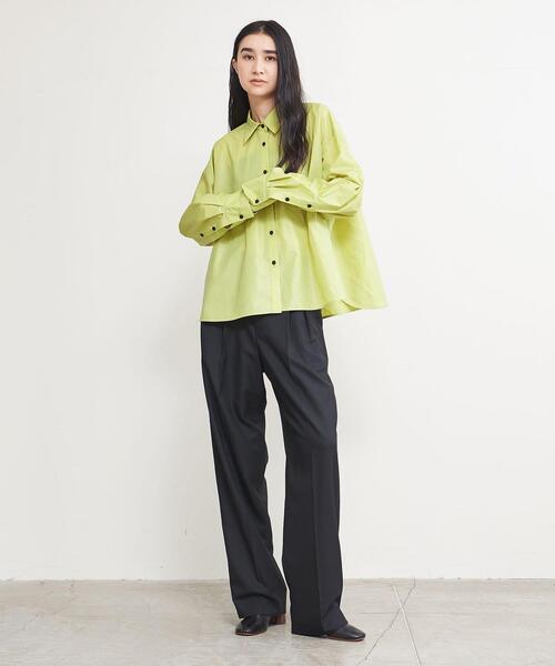 AEWEN MATOPH（イウエン マトフ）の「＜AEWEN MATOPH＞ポリエステル フレア シャツ（シャツ/ブラウス・レディース・ライム/オフホワイト・FREE）」の21枚目の写真