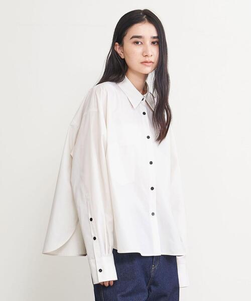 AEWEN MATOPH（イウエン マトフ）の「＜AEWEN MATOPH＞ポリエステル フレア シャツ（シャツ/ブラウス・レディース・ライム/オフホワイト・FREE）」の4枚目の写真