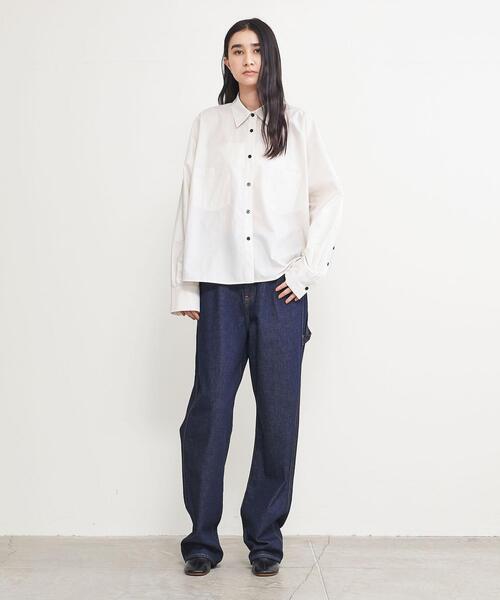 AEWEN MATOPH（イウエン マトフ）の「＜AEWEN MATOPH＞ポリエステル フレア シャツ（シャツ/ブラウス・レディース・ライム/オフホワイト・FREE）」の5枚目の写真