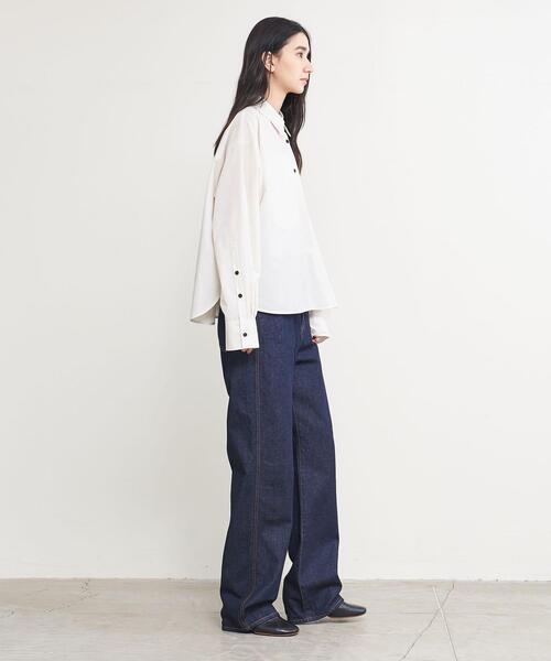 AEWEN MATOPH（イウエン マトフ）の「＜AEWEN MATOPH＞ポリエステル フレア シャツ（シャツ/ブラウス・レディース・ライム/オフホワイト・FREE）」の6枚目の写真