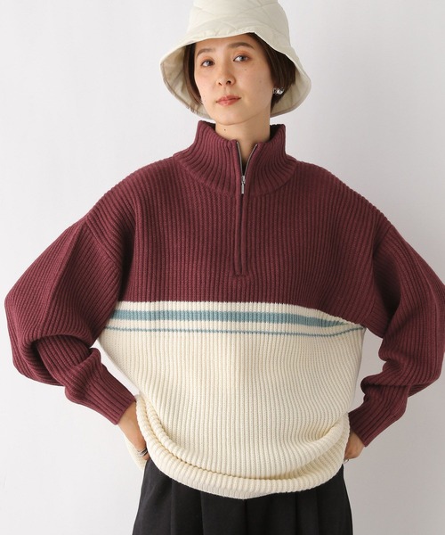 LEPSIM(レプシィム)の「5ゲージハーフZIP配色プルオーバー 993354(ニット/セーター・レディース・レッド/ブルー・FREE)」の15枚目の写真