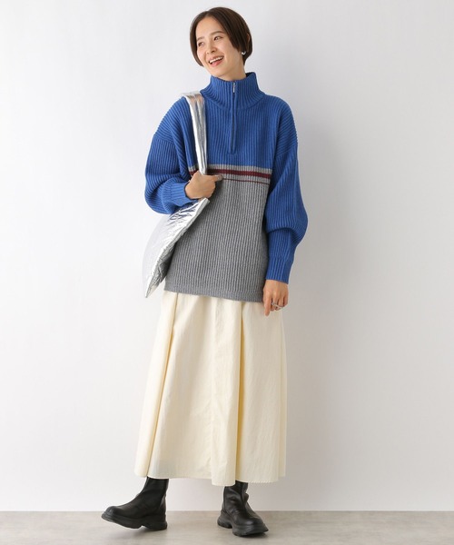 LEPSIM(レプシィム)の「5ゲージハーフZIP配色プルオーバー 993354(ニット/セーター・レディース・レッド/ブルー・FREE)」の4枚目の写真