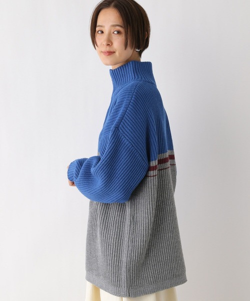 LEPSIM(レプシィム)の「5ゲージハーフZIP配色プルオーバー 993354(ニット/セーター・レディース・レッド/ブルー・FREE)」の16枚目の写真