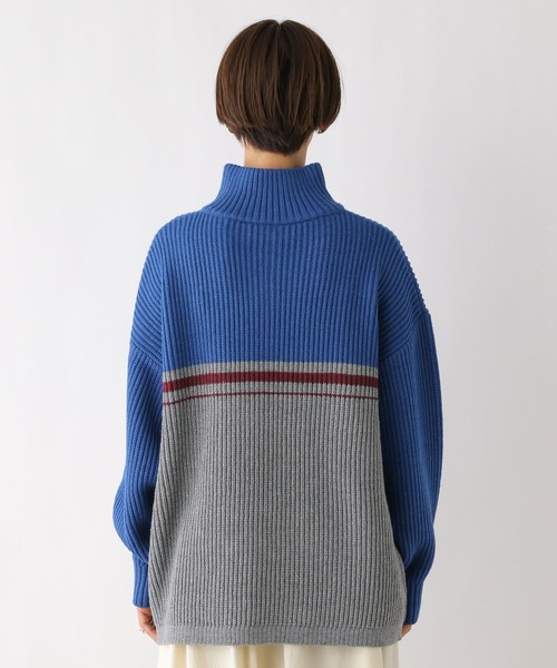 LEPSIM(レプシィム)の「5ゲージハーフZIP配色プルオーバー 993354(ニット/セーター・レディース・レッド/ブルー・FREE)」の8枚目の写真