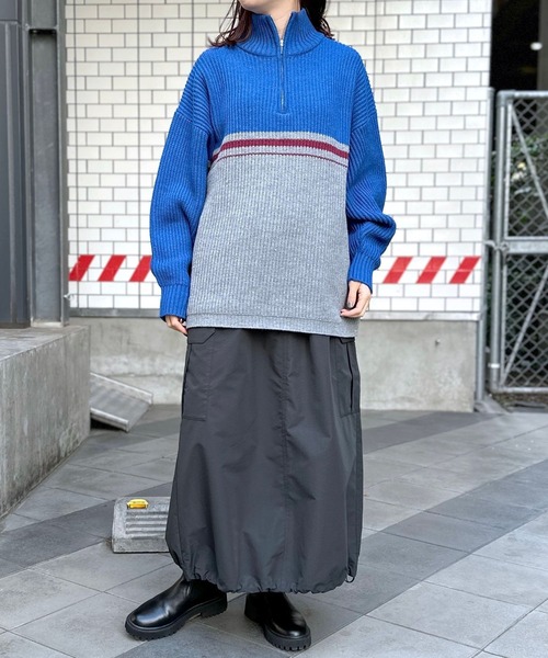 LEPSIM(レプシィム)の「5ゲージハーフZIP配色プルオーバー 993354(ニット/セーター・レディース・レッド/ブルー・FREE)」の12枚目の写真