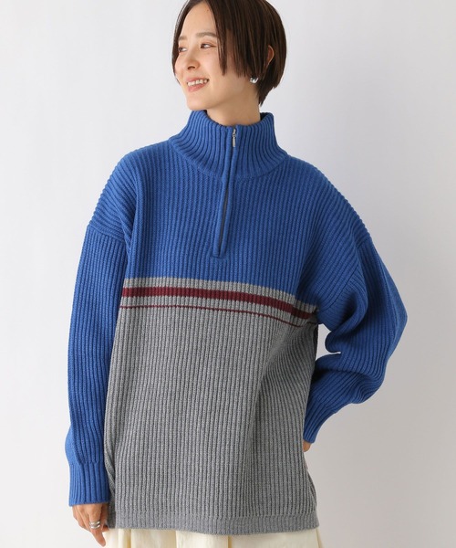 LEPSIM(レプシィム)の「5ゲージハーフZIP配色プルオーバー 993354(ニット/セーター・レディース・レッド/ブルー・FREE)」の7枚目の写真
