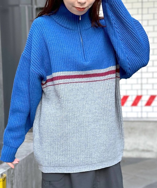 LEPSIM(レプシィム)の「5ゲージハーフZIP配色プルオーバー 993354(ニット/セーター・レディース・レッド/ブルー・FREE)」の22枚目の写真