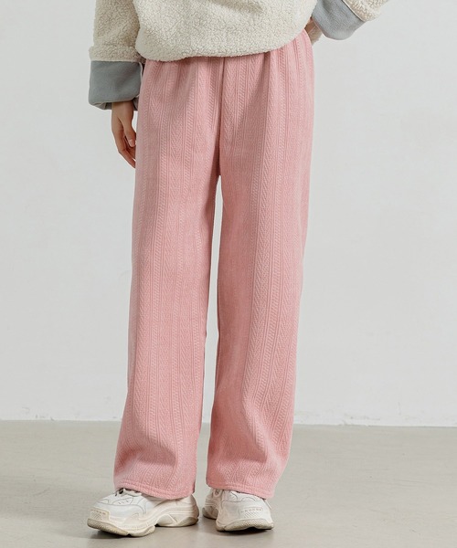 DAY CLOSET（デイ クローゼット）の「レディース 裏起毛ジャガード風コーデュロイダブルフェイスワイドパンツ（その他パンツ・レディース・ピンク/ブラック/ブラウン/ホワイト/ダークグレー・M/L）」の5枚目の写真