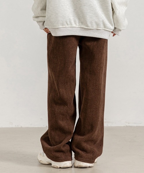 DAY CLOSET（デイ クローゼット）の「レディース 裏起毛ジャガード風コーデュロイダブルフェイスワイドパンツ（その他パンツ・レディース・ピンク/ブラック/ブラウン/ホワイト/ダークグレー・M/L）」の20枚目の写真